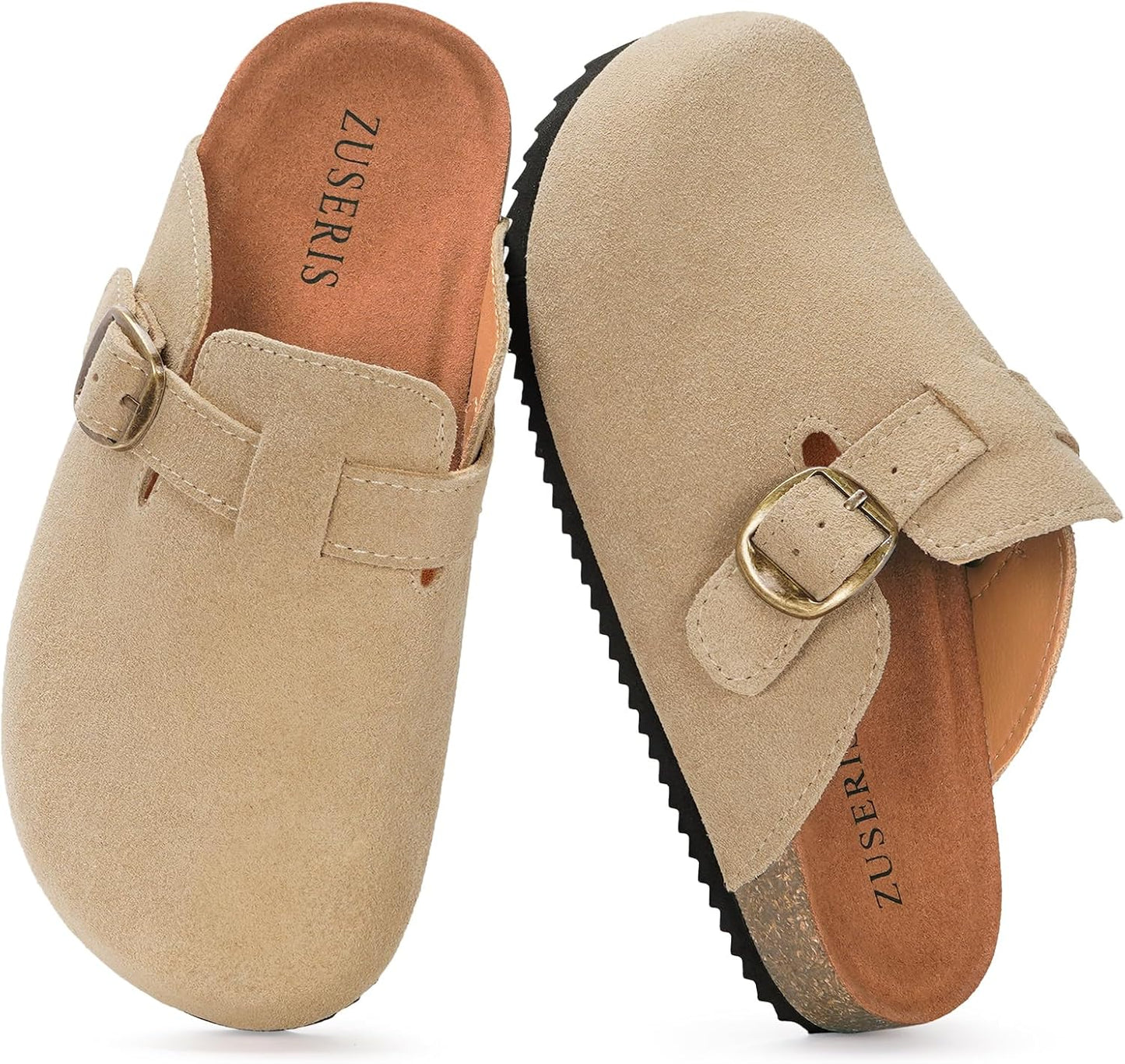 Kids Suede Clogs with Cork Footbed for Comfort and Style