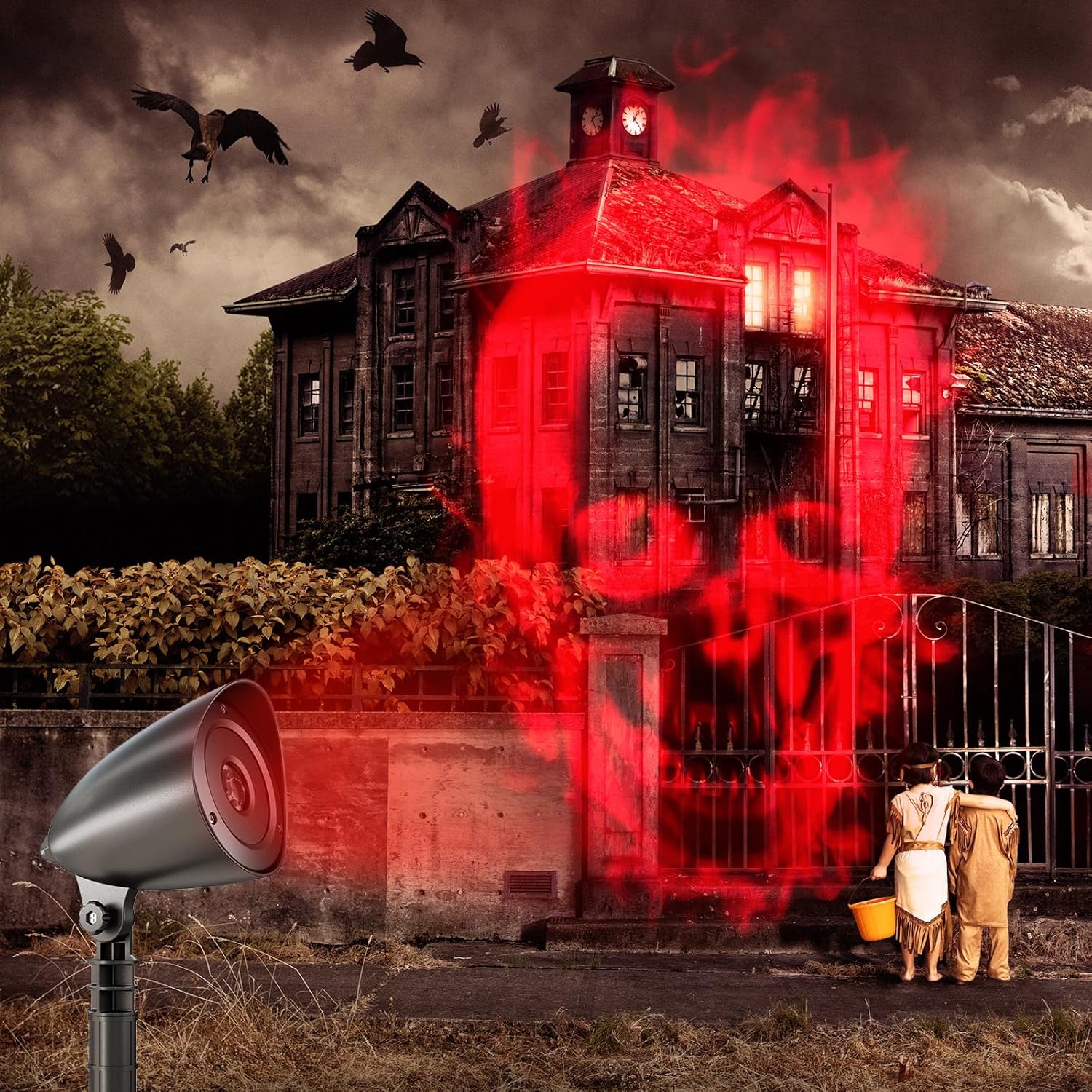 Dynamic 3D Skull Projector Lights for Spooky Halloween Decor