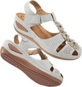 HARENCE Women's Summer Wedge Sandals - Comfortable Ankle Strap