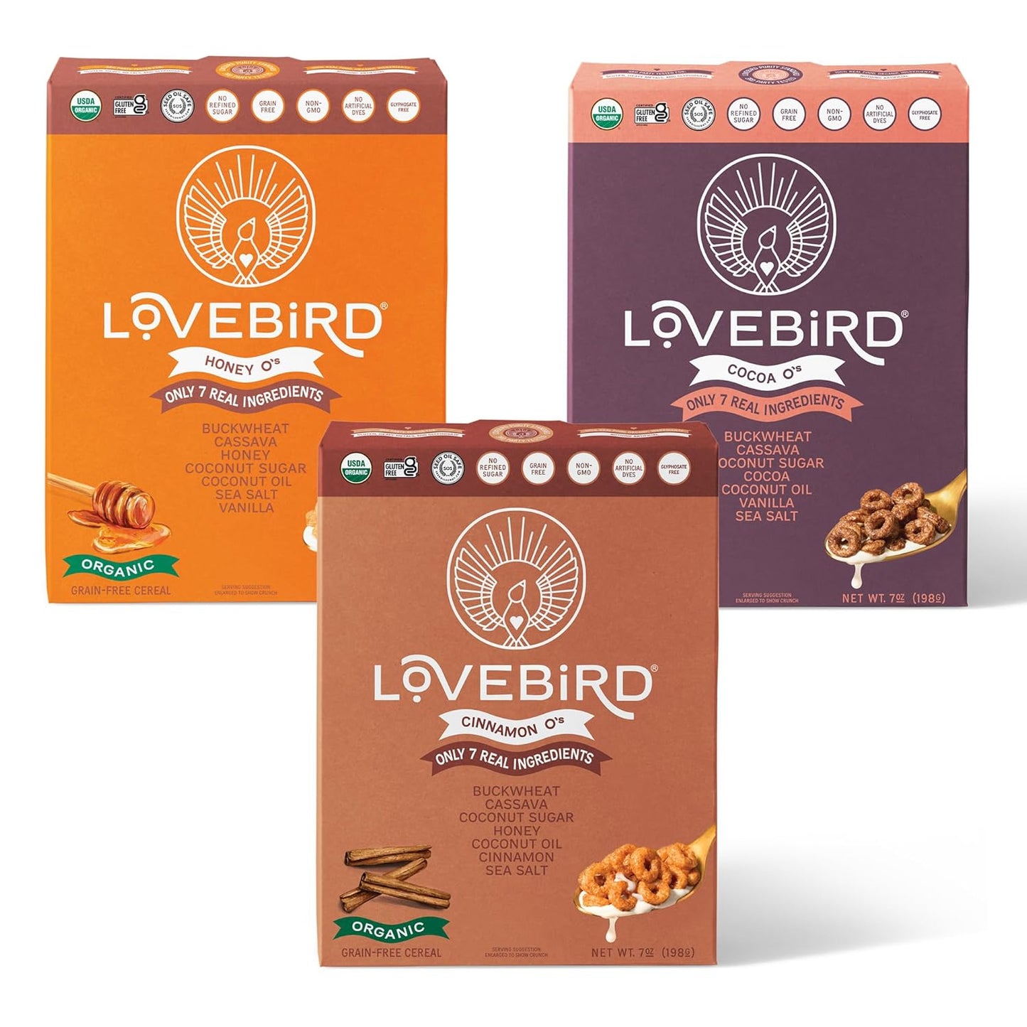 Lovebird Organic Gluten Free Cereal Variety Pack for Gut Health