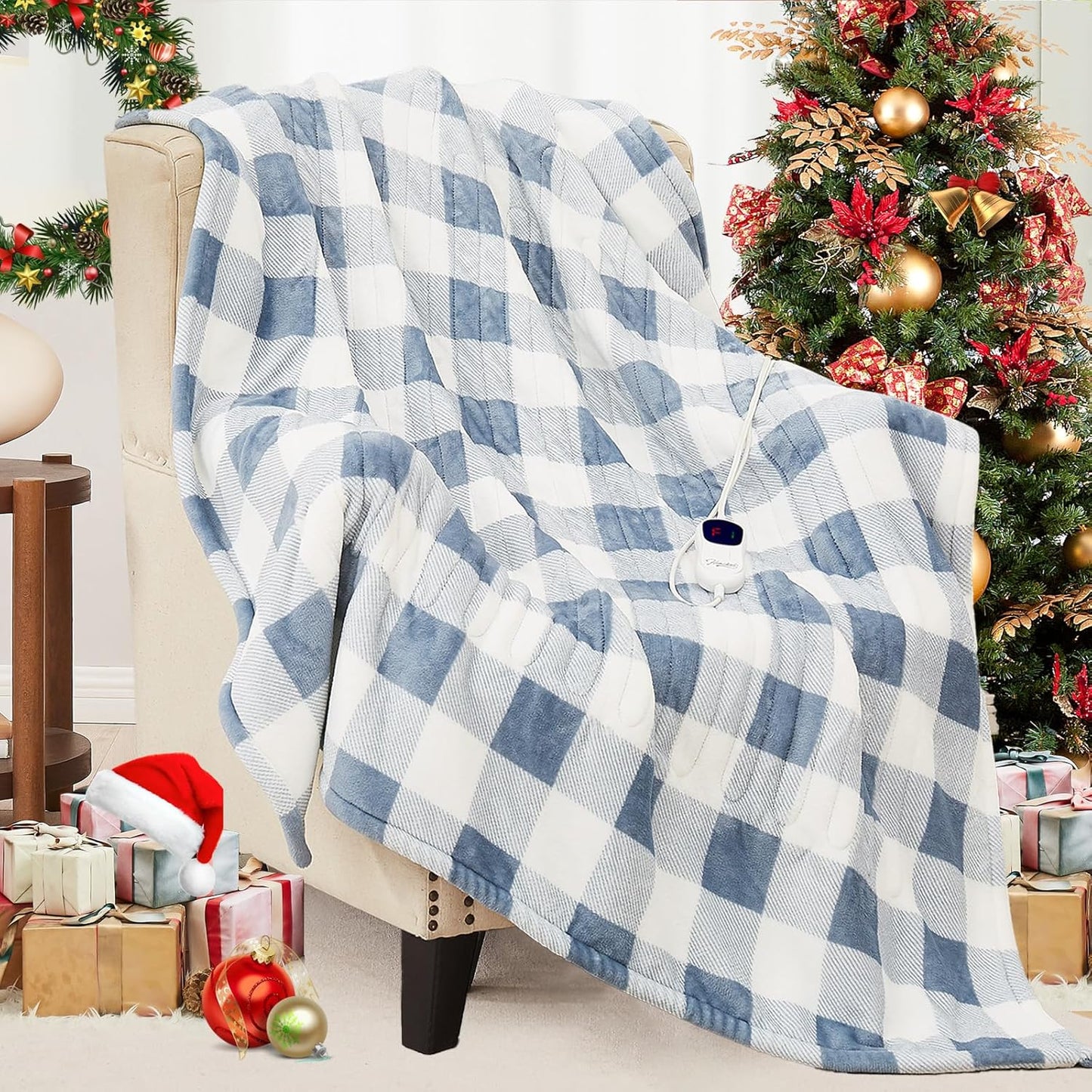 Homemate Electric Blanket Heated Throw - Ultra Soft Cozy Flannel