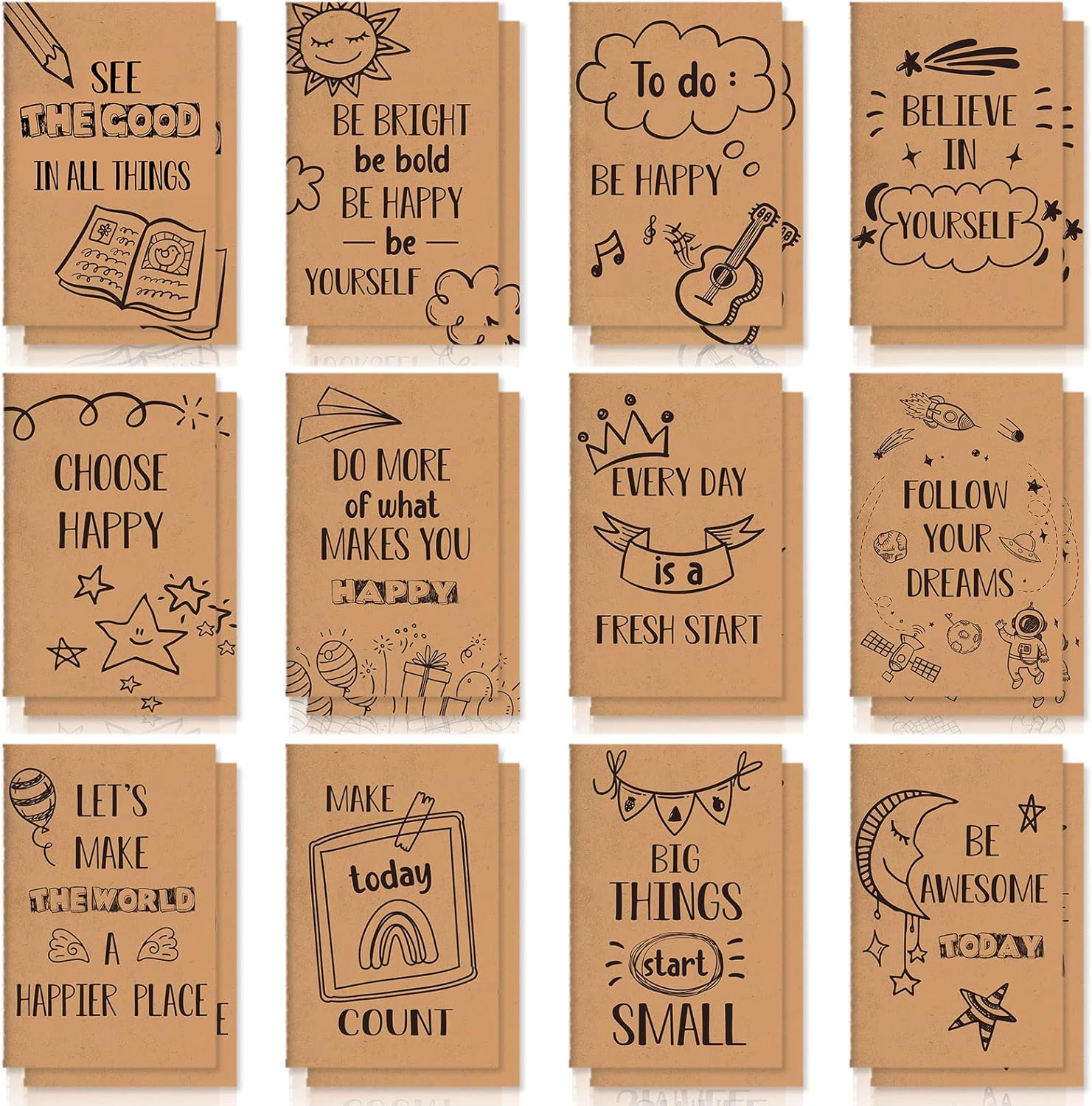 24 Funny Motivational Mini Notebooks - Ideal Gifts!