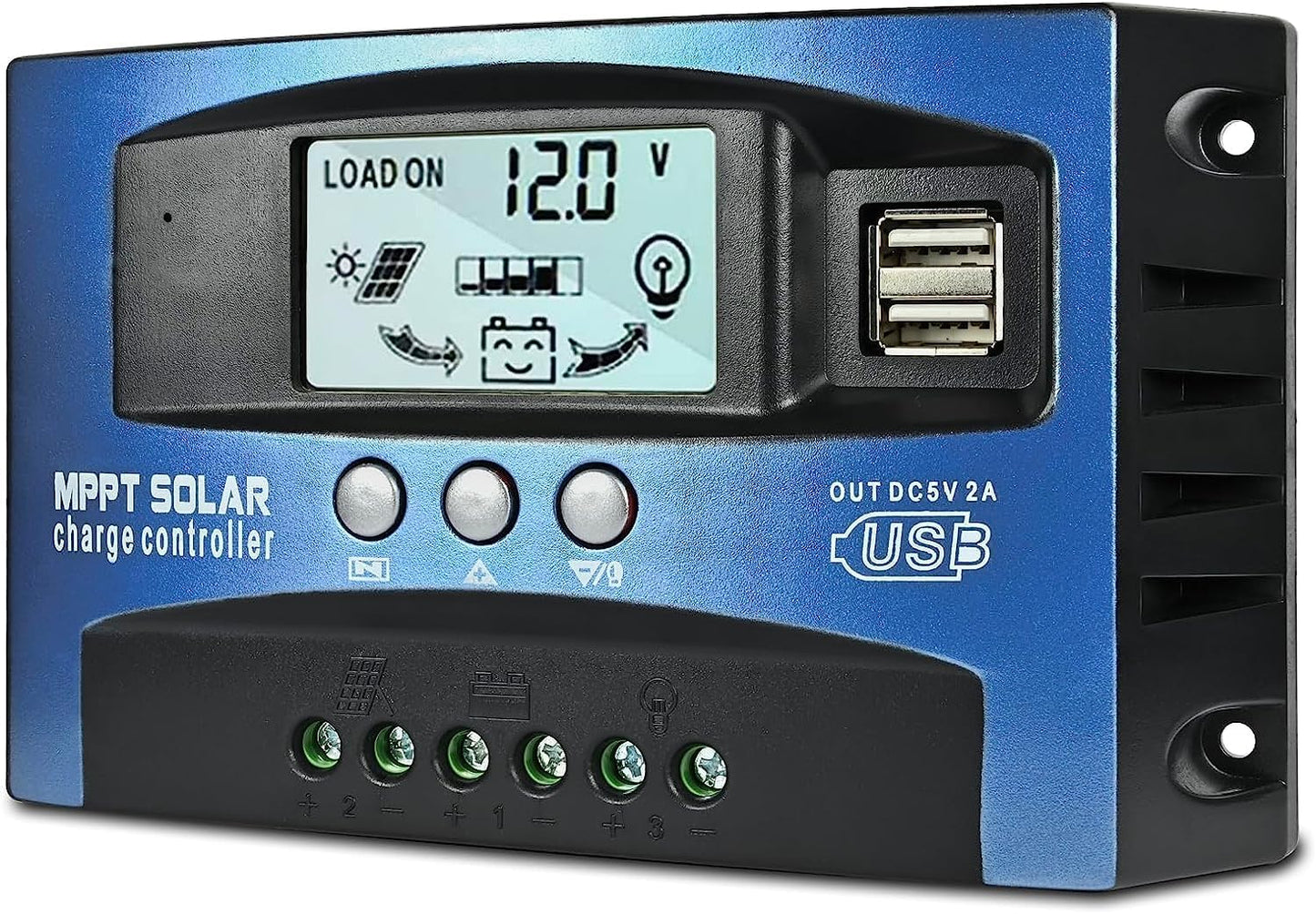 100A MPPT Solar Charge Controller with Dual USB Port and LCD
