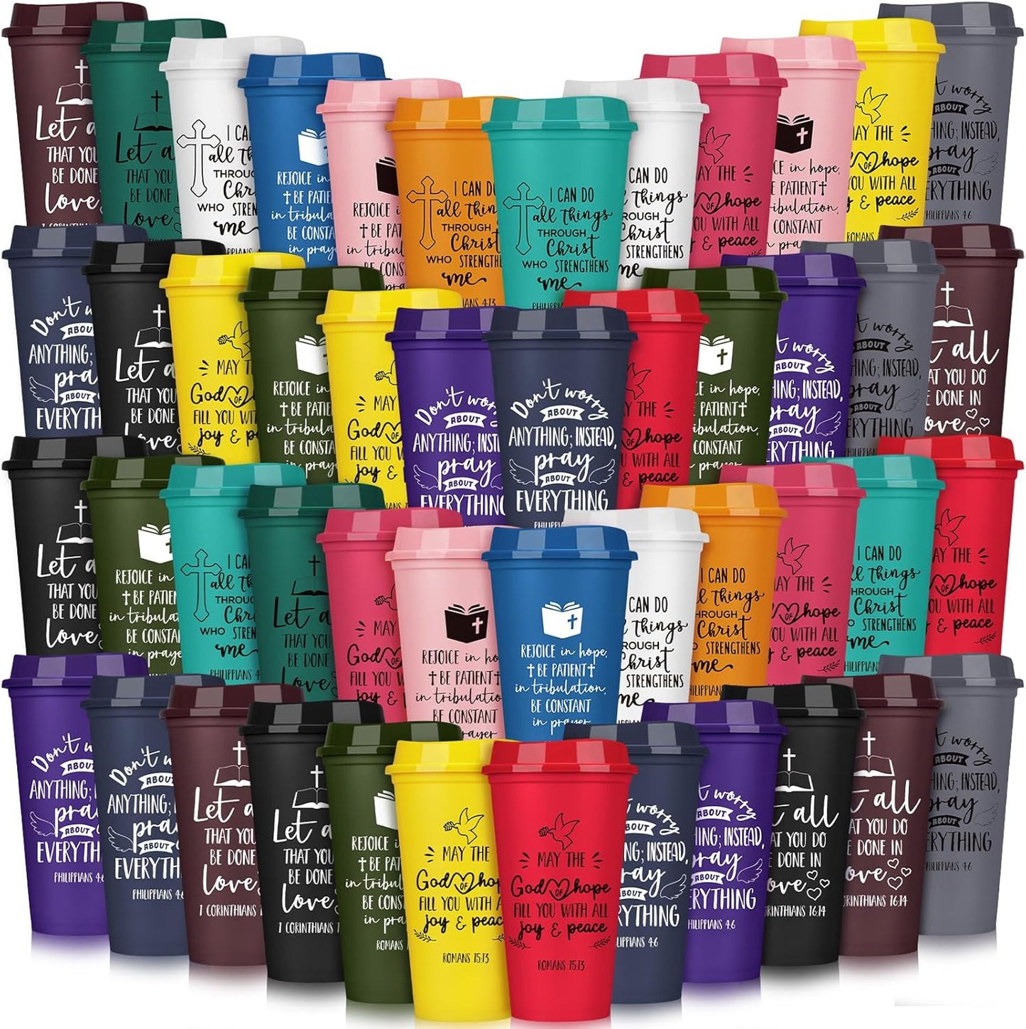 60 Pcs Reusable Christian Coffee Cups for Pastor Appreciation
