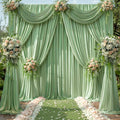 20ft x 15ft Sage Green Wrinkle Free Backdrop Curtains - Tall Event