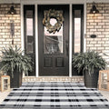 Fall Decor Plaid Rug 4 ft x 6 ft Black White Check - Layering Door Mat