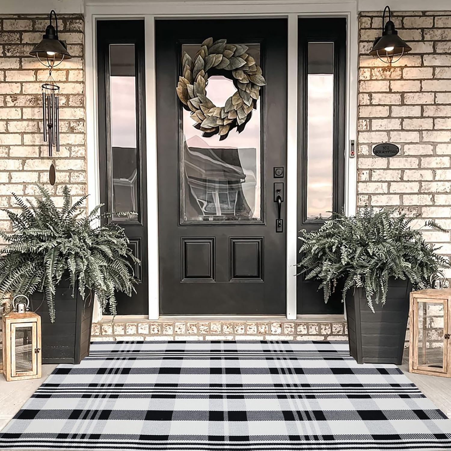 Fall Decor Plaid Rug for Indoor/Outdoor Use, 4ft x 6ft