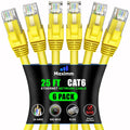Cat 6 Ethernet Cable 25 ft (6-Pack) - High-Speed 10Gbps Patch Cables