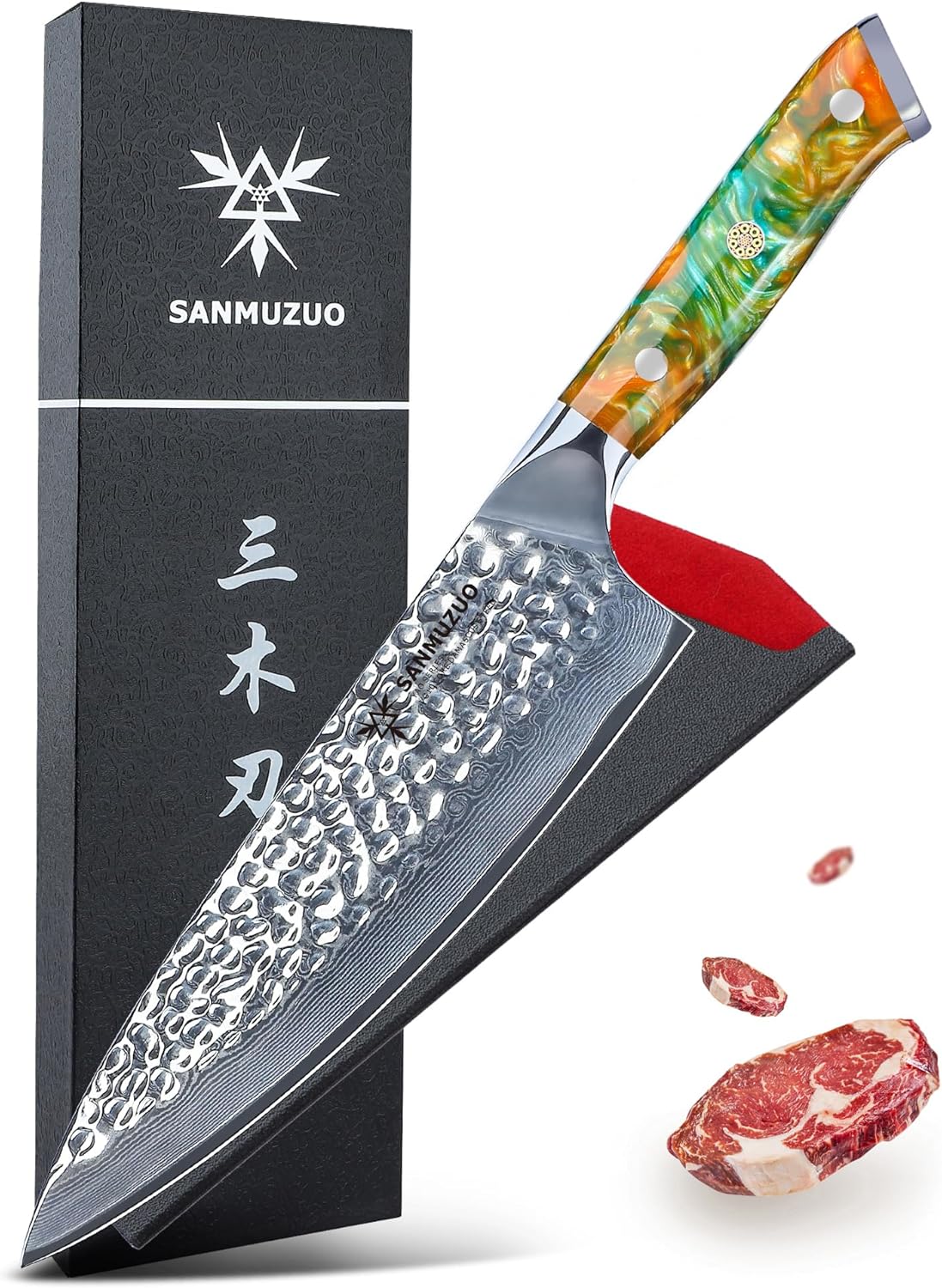 8 Chef Knife - Professional Kitchen Knife with Damascus Steel