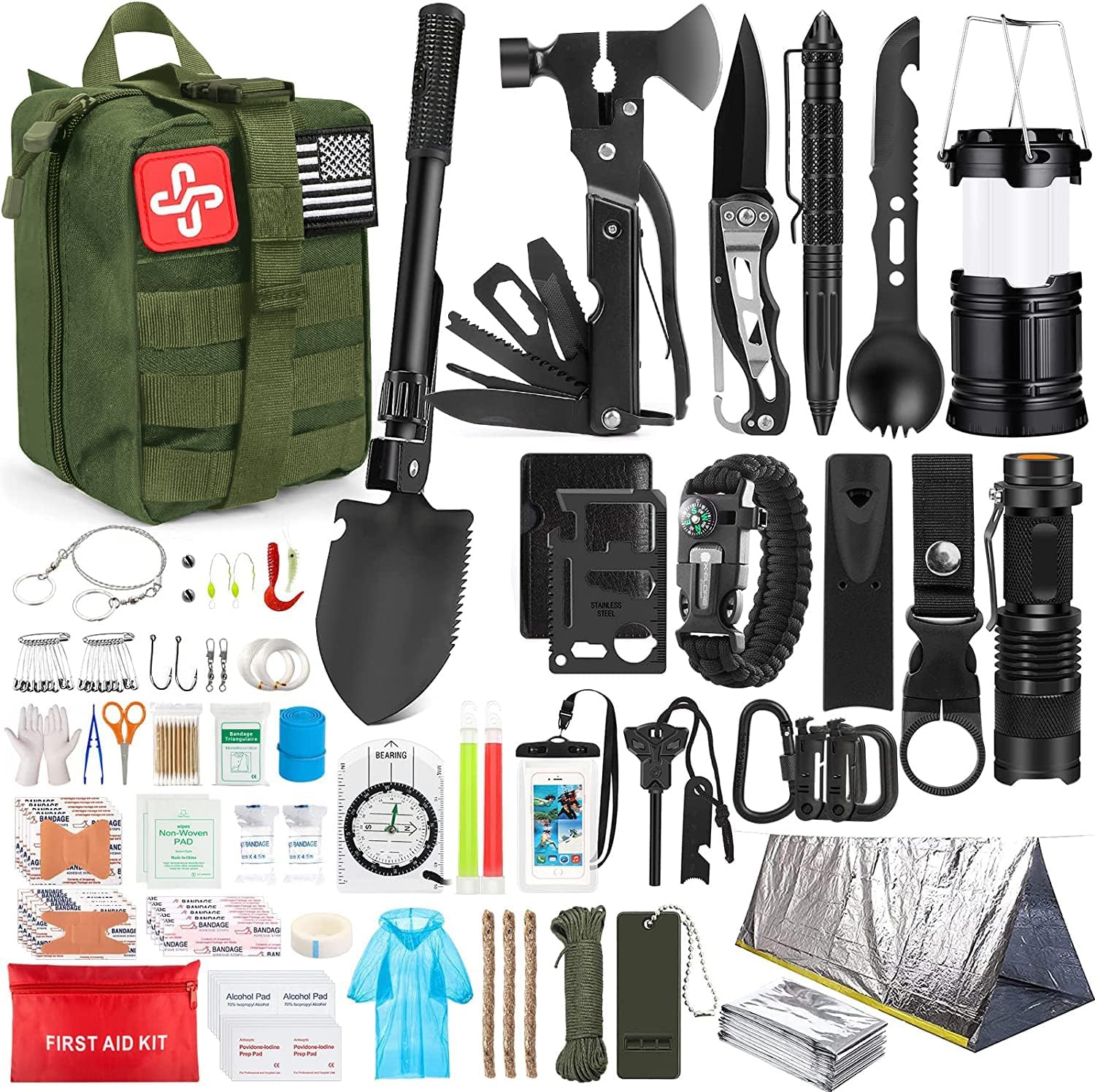 250Pcs Survival Kit with Molle Bag - Ultimate Preparedness