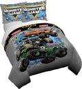Monster Jam Queen Duvet Cover Set - Soft Reversible Kids Bedding