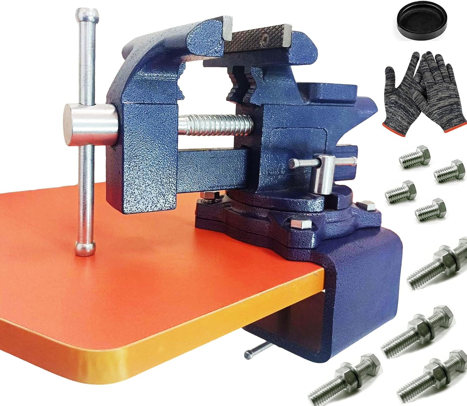MYTEC 2-In-1 Heavy Duty Bench Vise for Workbench Use