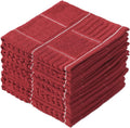 8-Pack Glynniss Cotton Dish Cloths, Red, 12x12 Inches