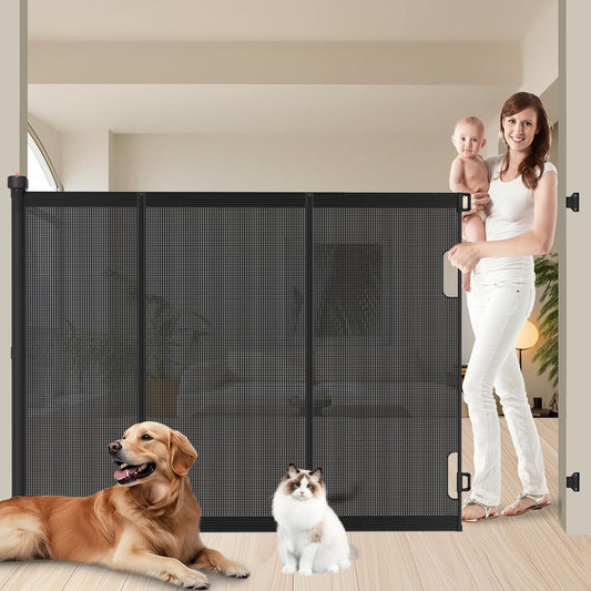 Extra Tall Retractable Baby Gates for Pets - 51in High Design