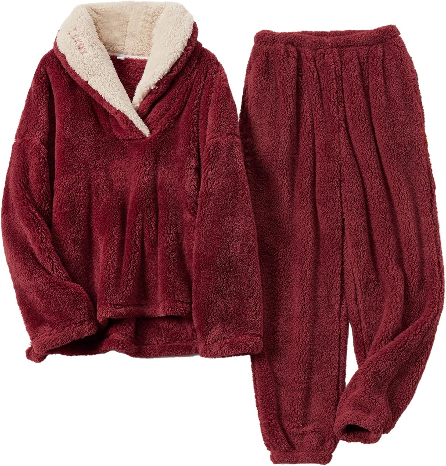 Womens Fluffy Pajamas Set for Cozy Sleepwear and Loungewear