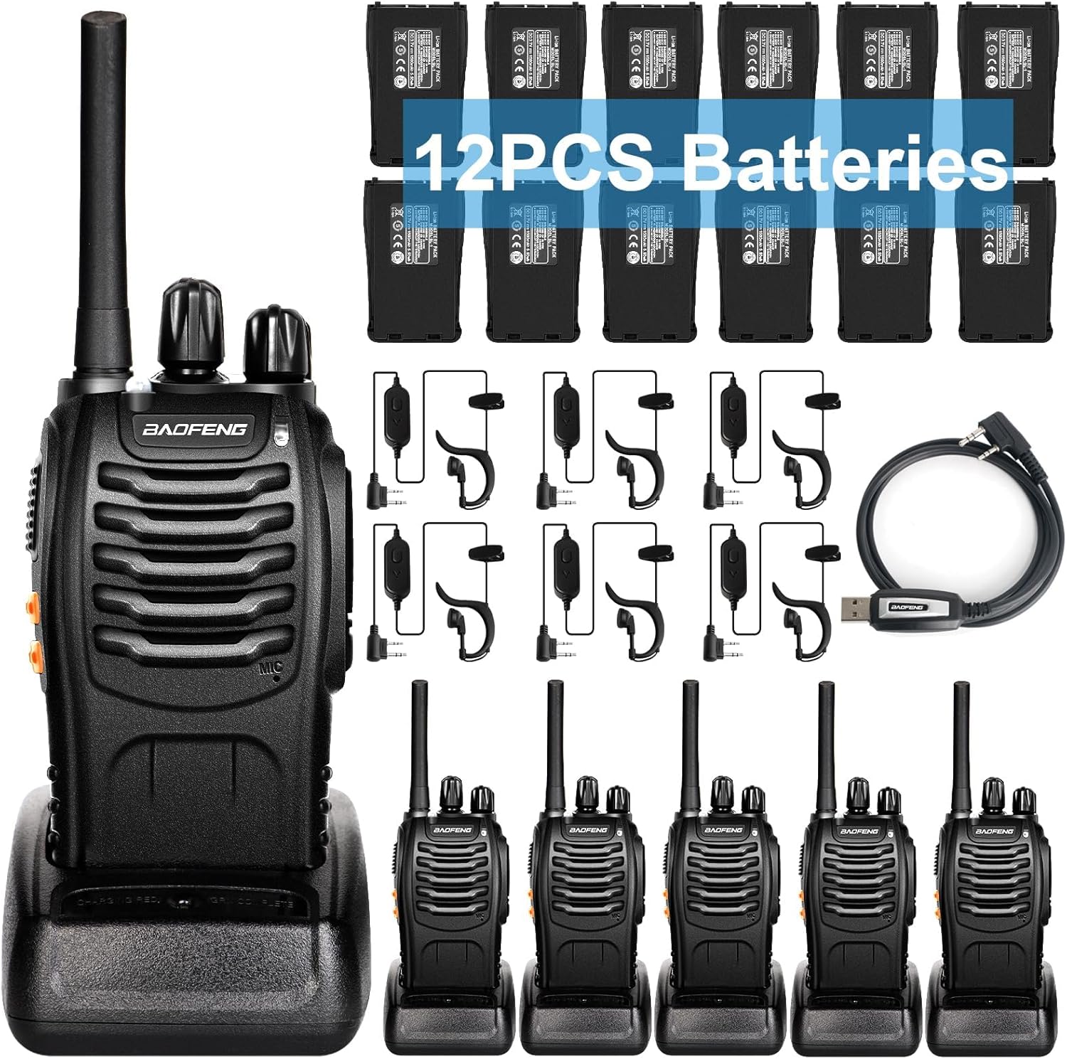BaoFeng Walkie Talkies Long Range Rechargeable FRS Radios