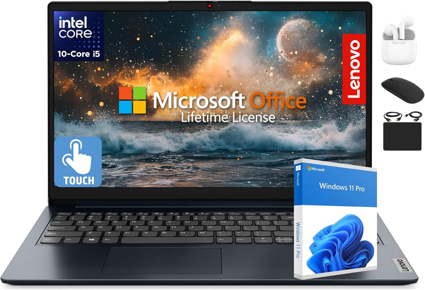 Lenovo IdeaPad 15.6 Touchscreen Laptop with 10-Core Intel i5