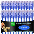 Cat6a Slim Ethernet Patch Cable 6 ft (24 Pack) - Thin 10G Patch Cords