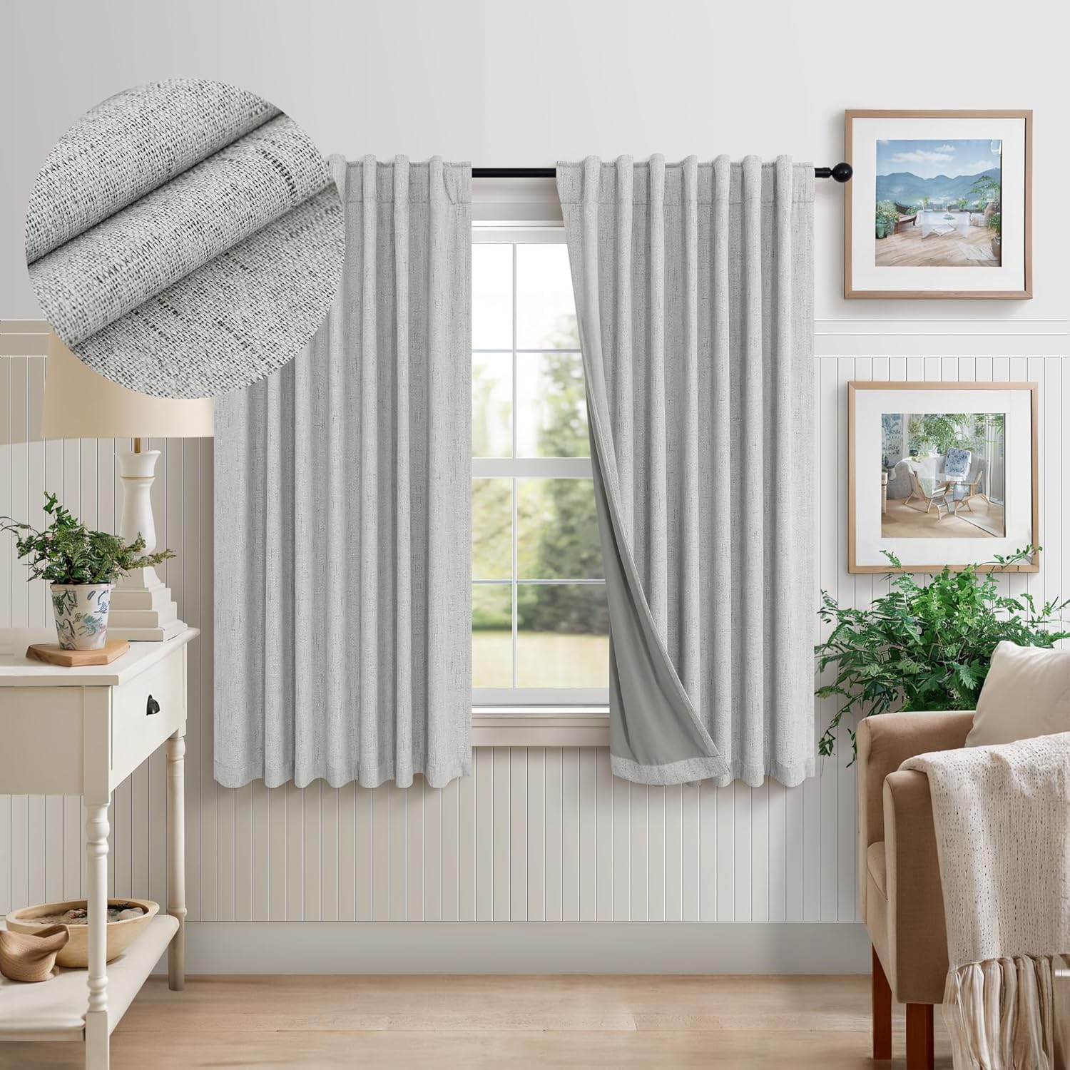 Pitalk 45 Inch Blackout Curtains Set of 2 Panels for Kids Room