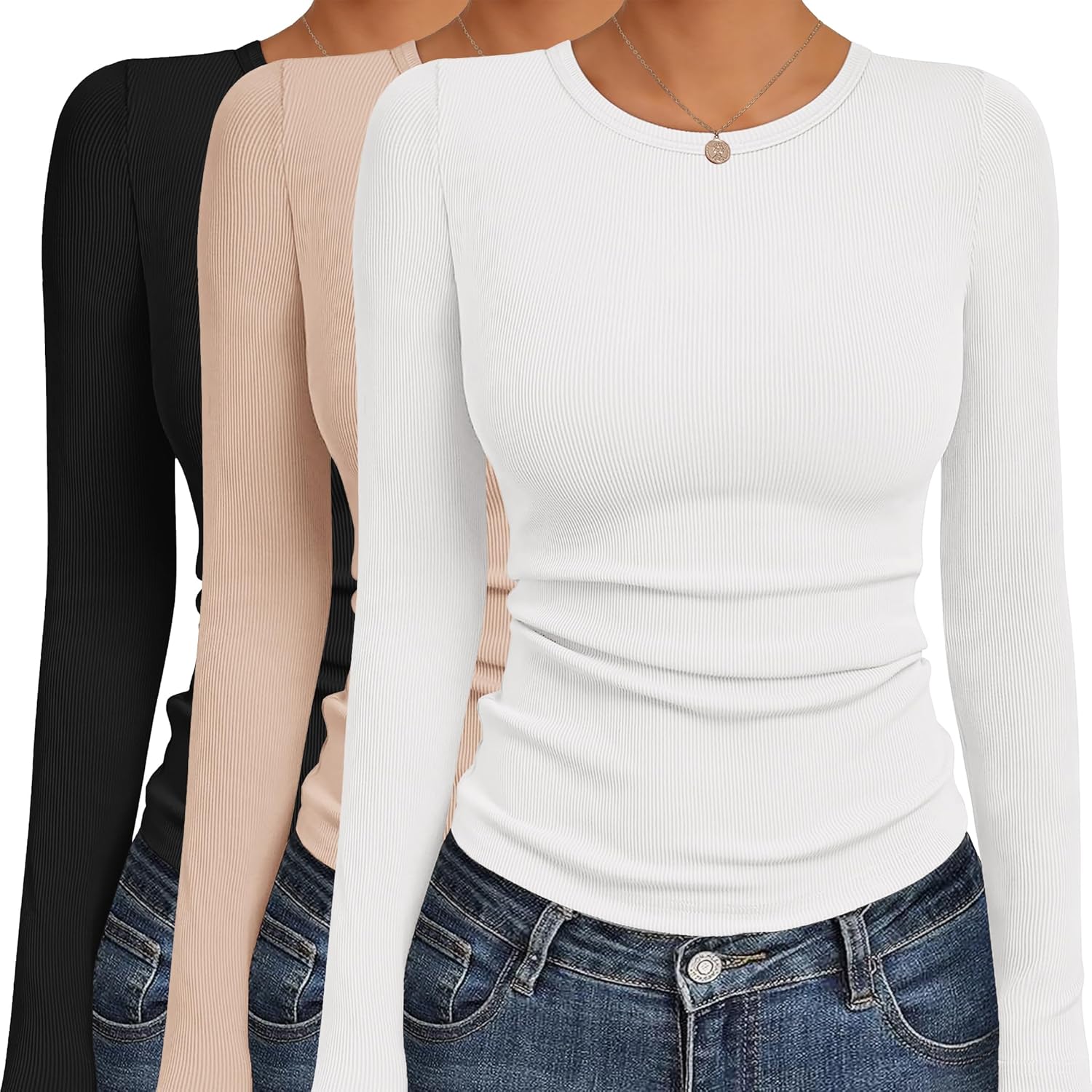 Ekouaer Women's Long Sleeve Shirts for Stylish Comfort and Fit