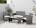Shintenchi 4 Piece Patio Rattan Set for Outdoor Comfort