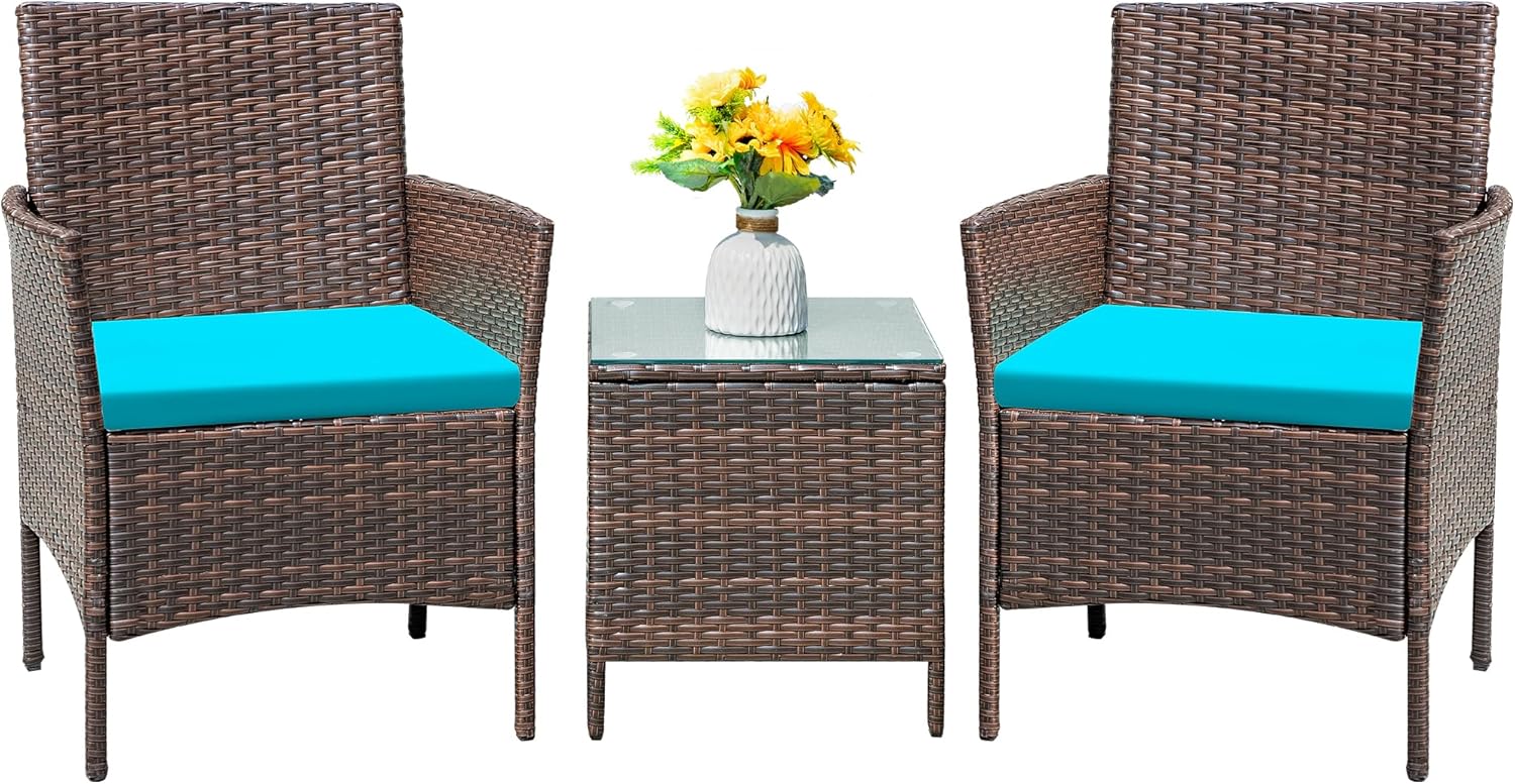 Flamaker Patio Furniture Set 3 Pieces for Outdoor Relaxation