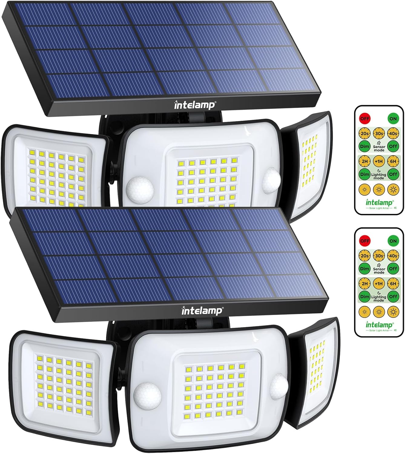 intelamp Solar Outdoor Lights with Remote Control and 4 Modes