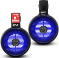Pyle 8in Marine Wakeboard Waterproof Speaker - Built-In LED Lights