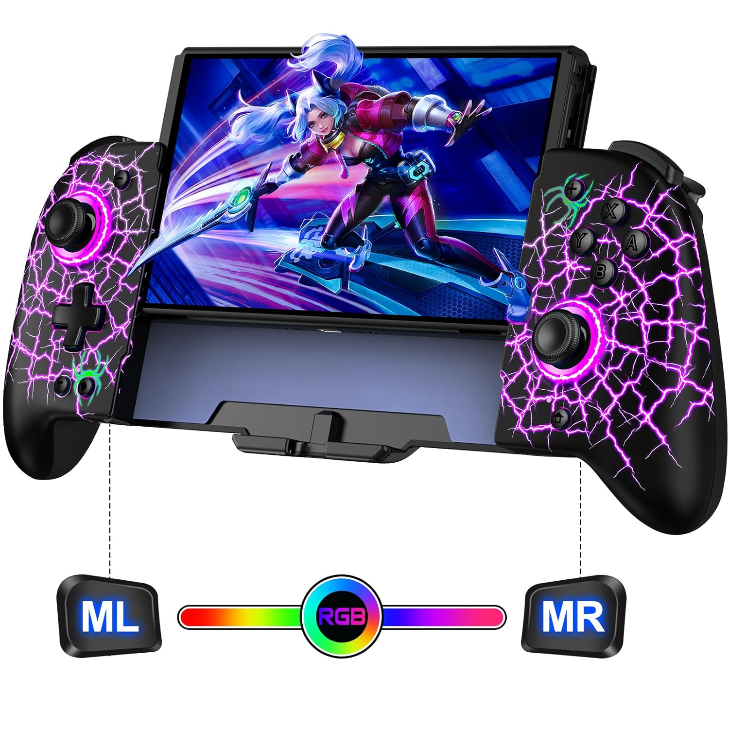 Spican Switch Controllers for Nintendo Switch with Ergonomic Design