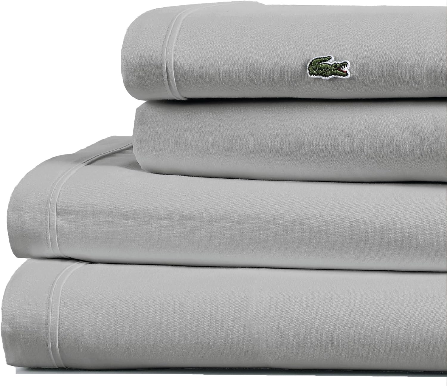 Lacoste 100% Cotton Percale 3-Piece Sheet Set for Comfort
