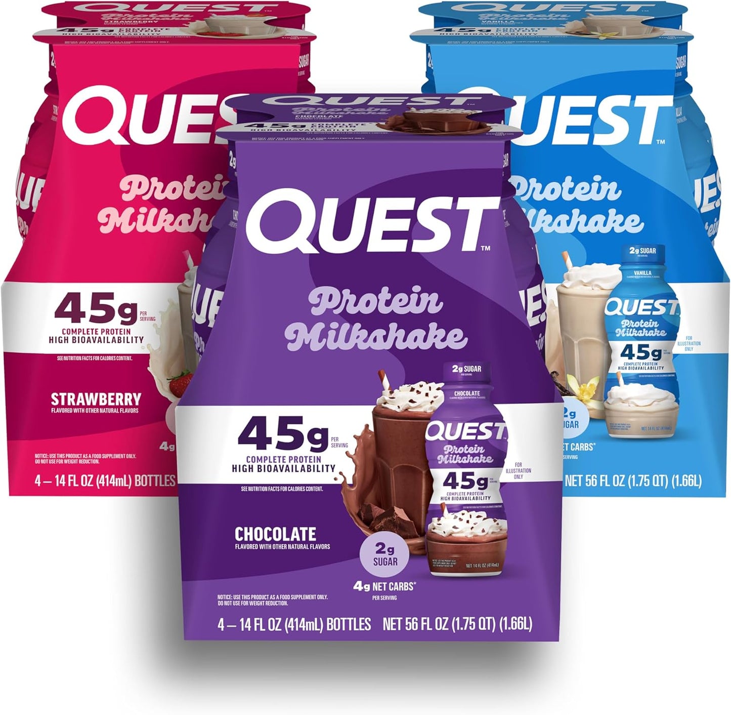 Protein Shake with 45g Protein, Low Sugar, 12 Count Variety Pack