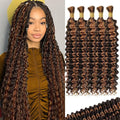 12A P4/30 Dark and Light Brown Human Braiding Hair 16in - Boho