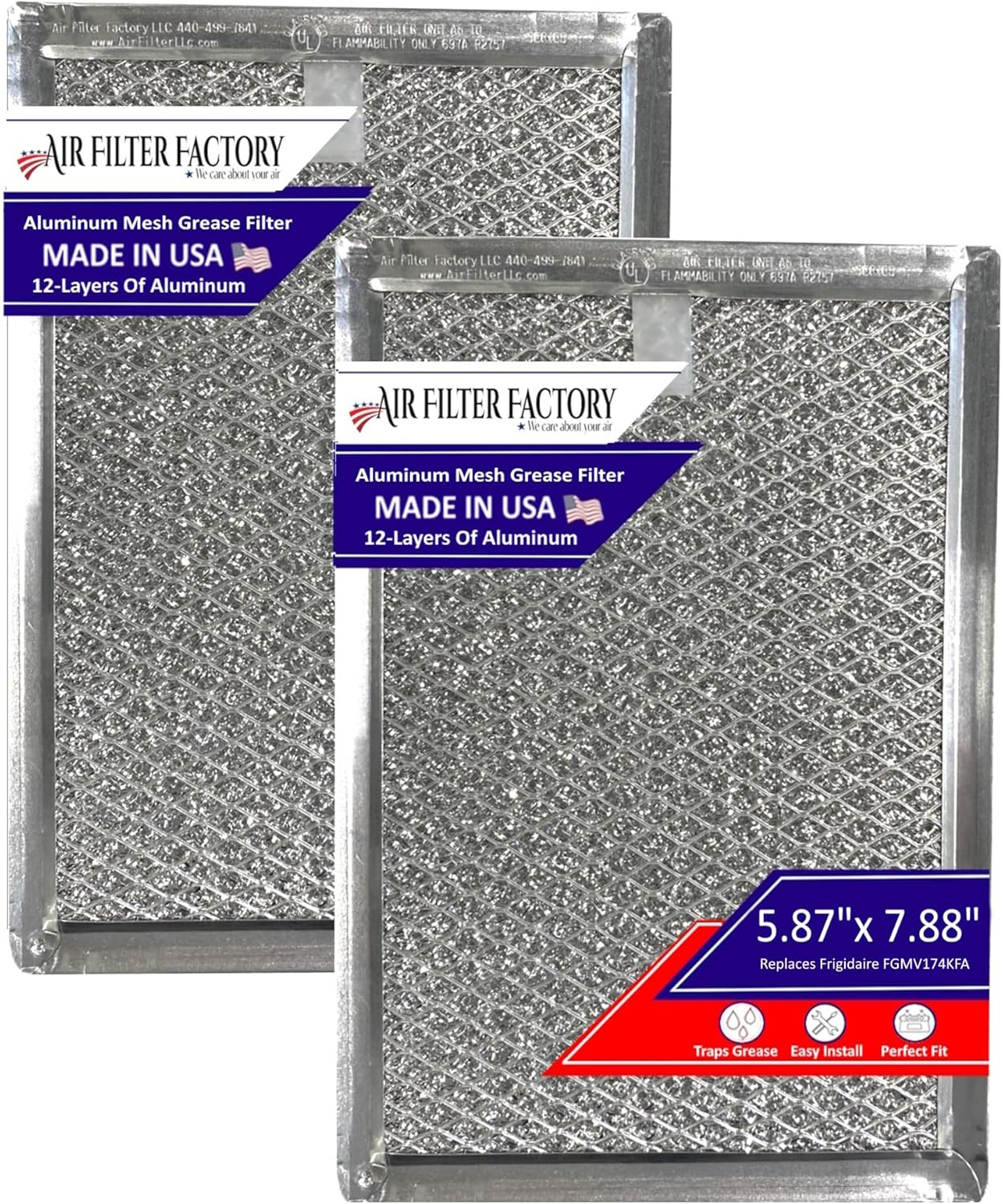 USA-Made Microwave Vent Filters 2-Pack