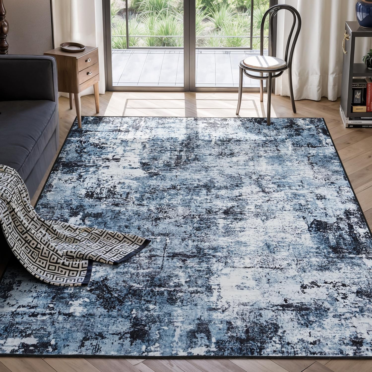Rugflix 5x7 Area Rugs for Living Room, Modern Stain-Resistant Rug