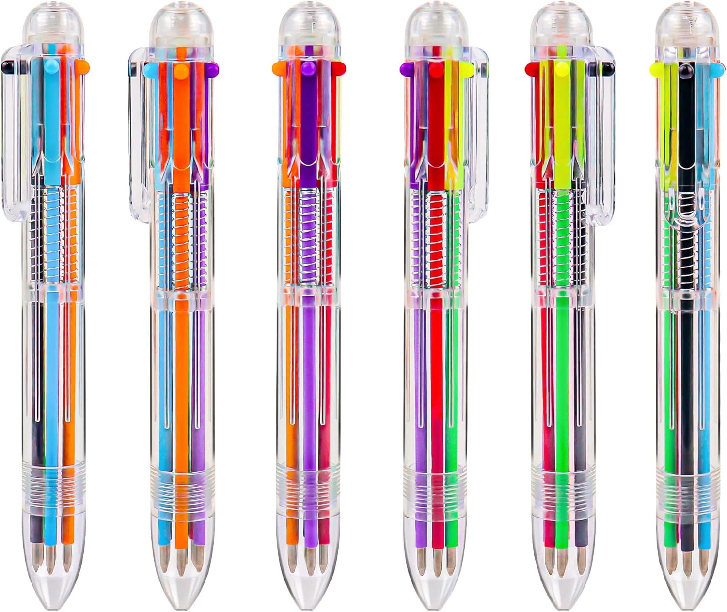 IHPUKIDI 100 Pack 0.5mm 6-in-1 Multicolor Ballpoint Pens
