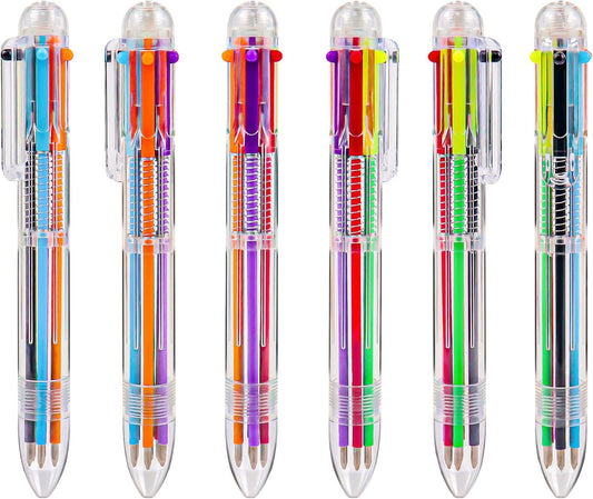 IHPUKIDI 100 Pack 0.5mm 6-in-1 Multicolor Ballpoint Pens
