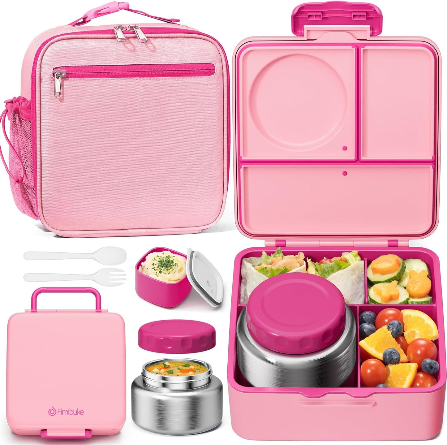 Fimibuke Kids Bento Lunch Box Set with Thermos for School