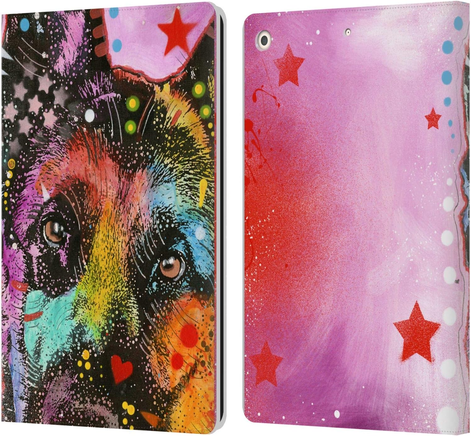 Dean Russo German Shepherd Dogs Leather Wallet Case for iPad