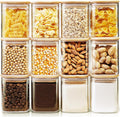 Square Glass Jars with Bamboo Lids 17 FL OZ Set of 12 - Pantry Storage