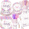 Butterfly Baby Shower Party Supplies Set 452 Pcs - Complete Pink