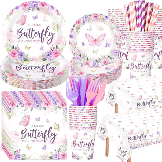 452 Pcs Butterfly Baby Shower Party Supplies for Spring Events