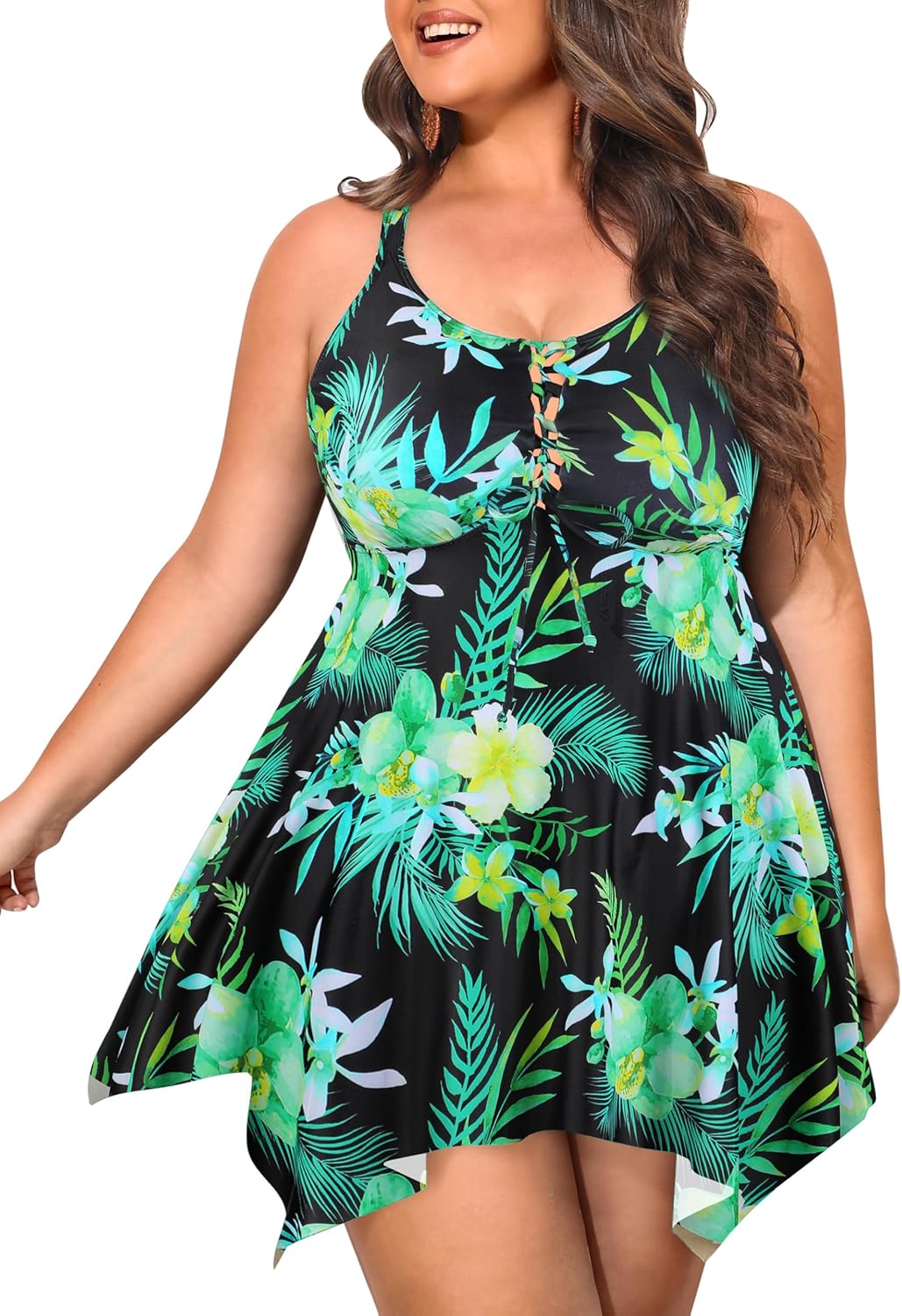 NIeyook Plus Size Tankini Swimsuit for Women with Tummy Control