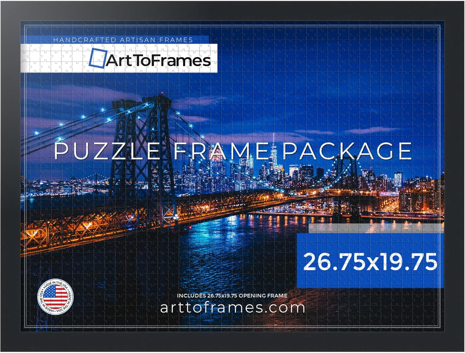 Premium Black Frame for 1000 Piece Puzzles - Elegant Design