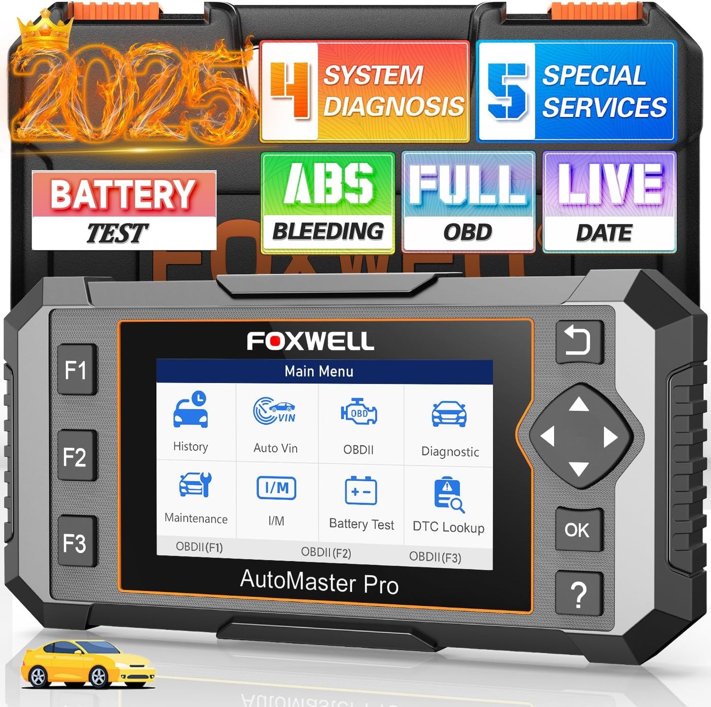 FOXWELL NT614 Elite OBD2 Scanner with 5 Resets for Cars