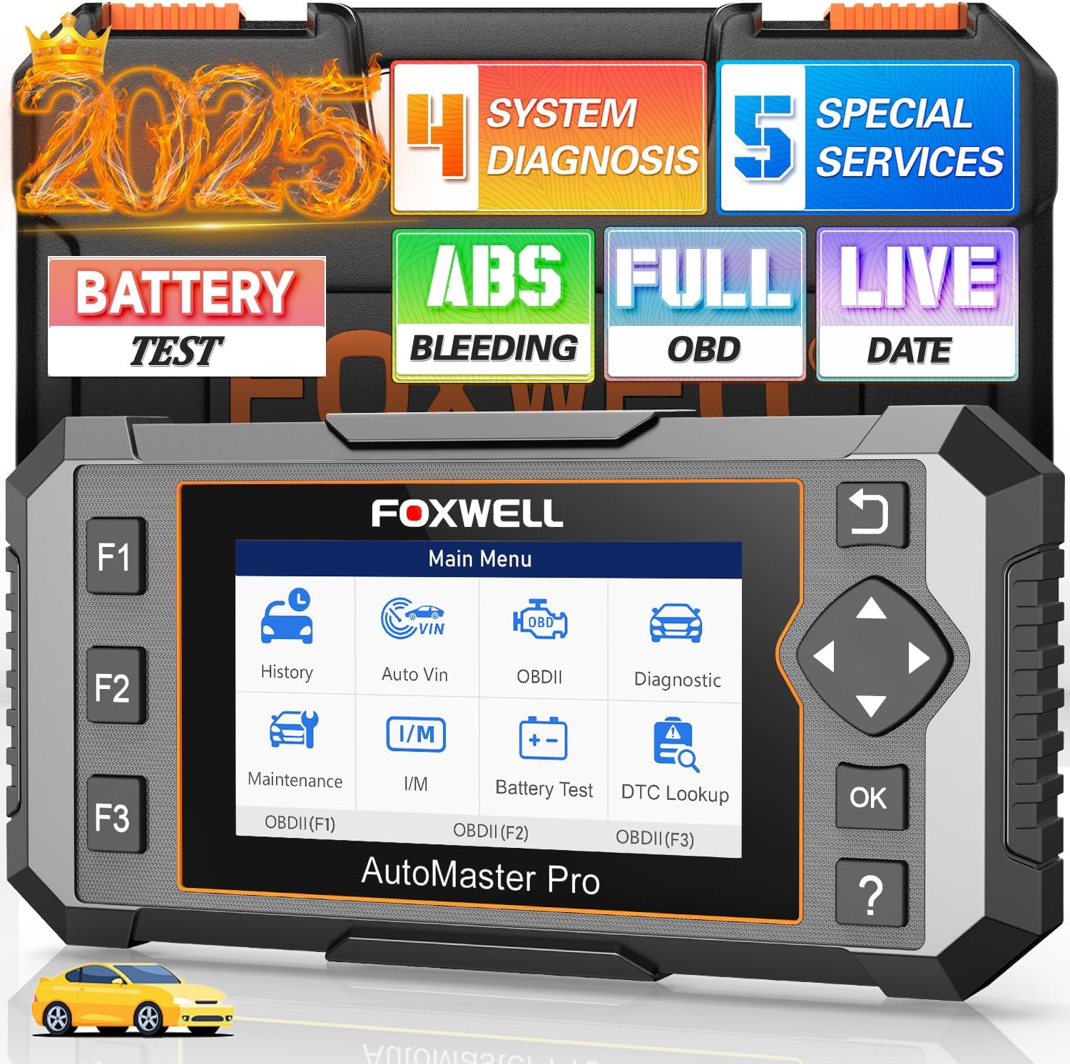 FOXWELL NT614 Elite OBD2 Scanner with 5 Resets for Cars