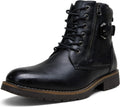 Vostey Men's Motorcycle Combat Ankle Boots - Comfortable Daily Ride