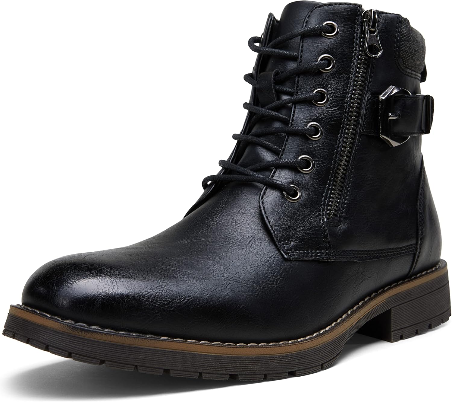 Vostey Men's Combat Motorcycle Boots for Casual and Dress Use