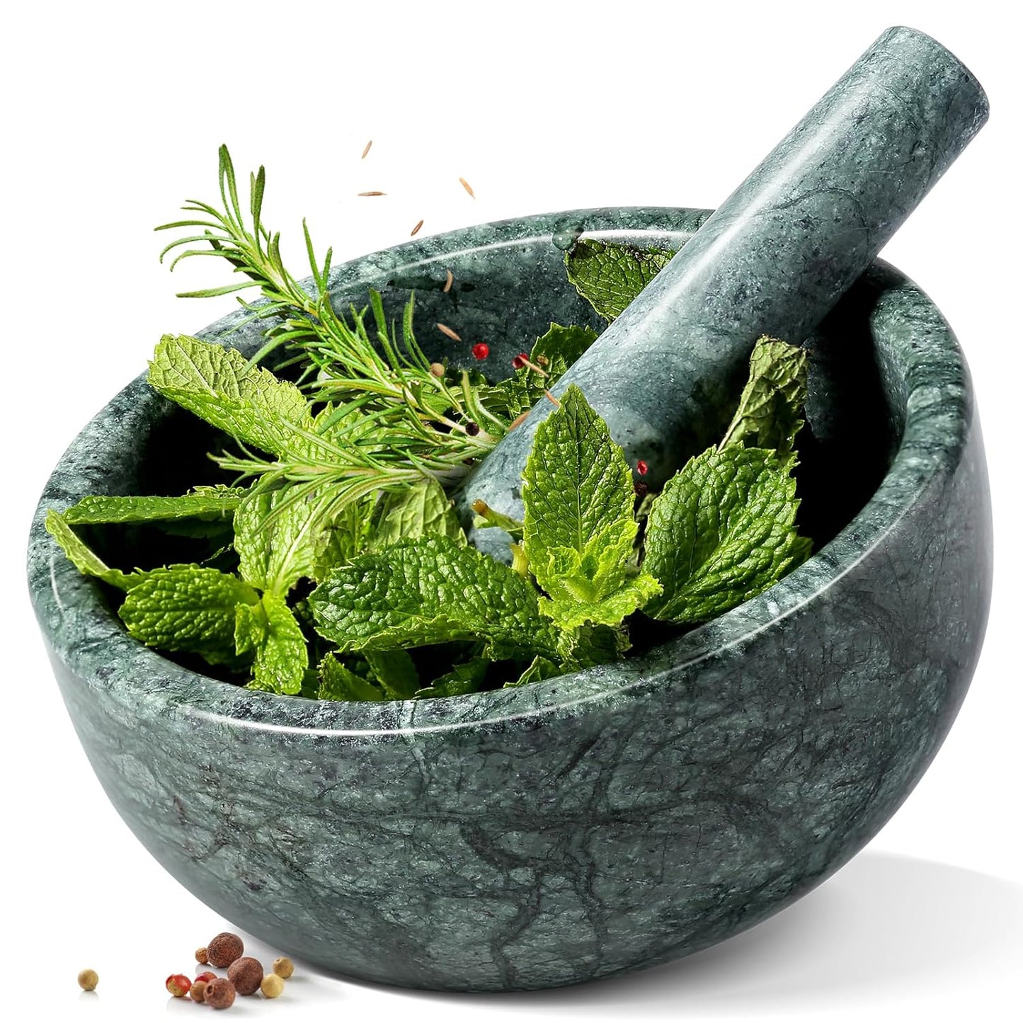 Koville Luxury Marble Mortar and Pestle Set for Kitchen Use