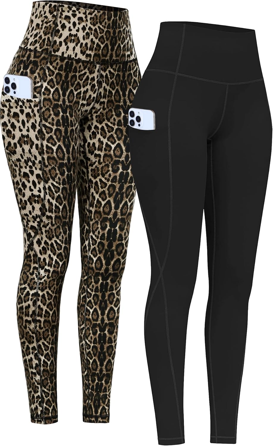 PHISOCKAT High Waist Yoga Pants with Pockets for Comfort