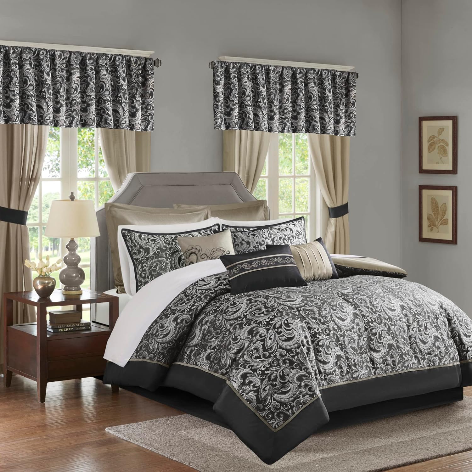 Madison Park Essentials Brystol 24 Piece Faux Silk Comforter Set